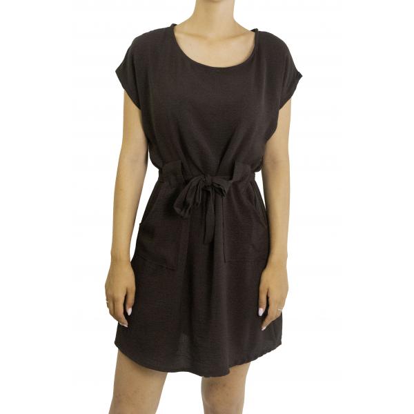 Vestito corto con fiocco girocollo 